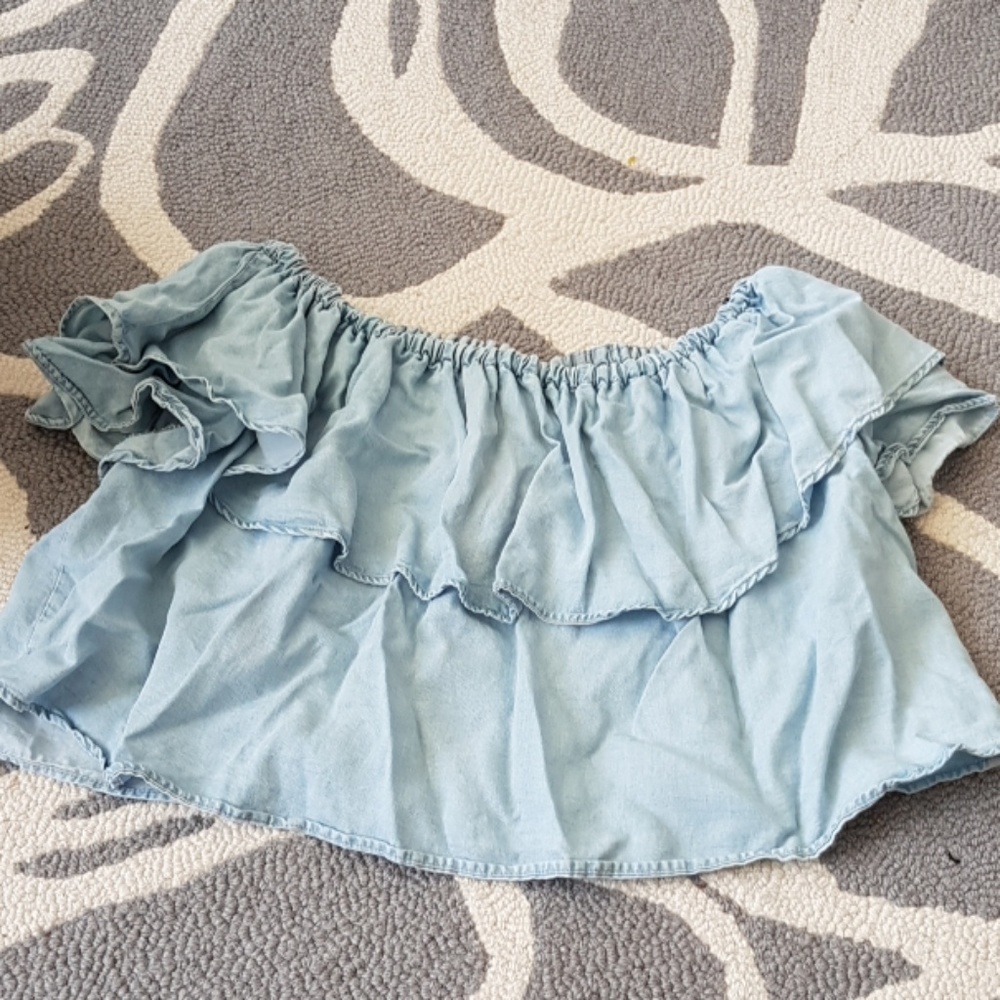 Zara denim off shoulder top
